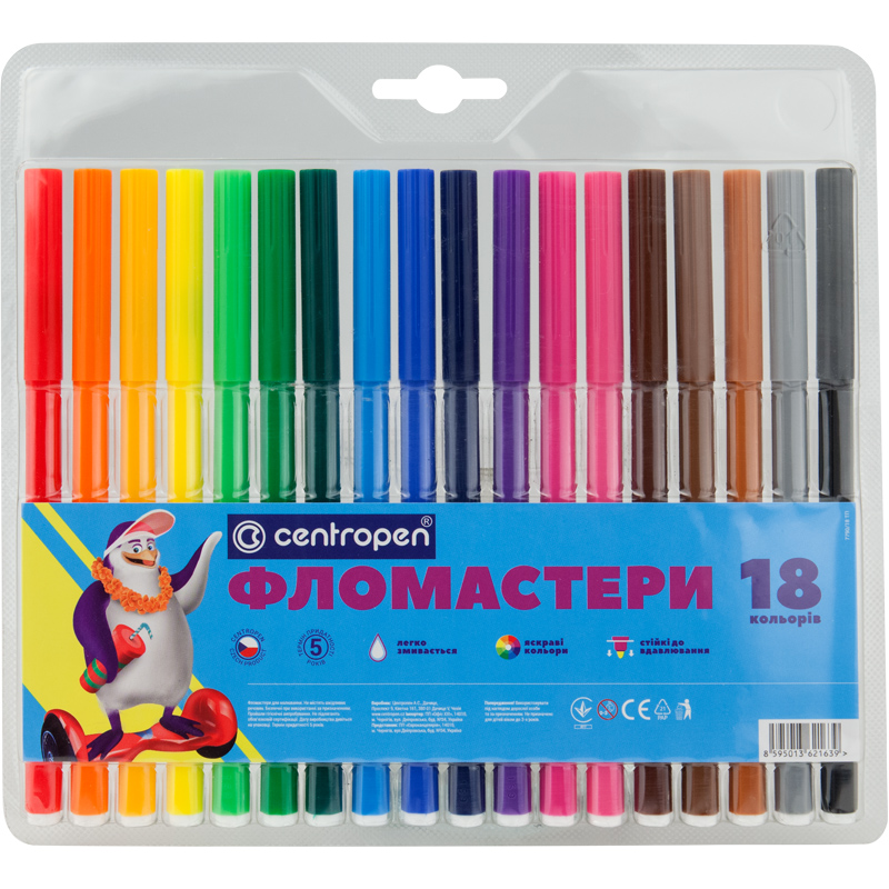 Фломастери CENTROPEN 7790/18 ТП, набір 18 шт.
